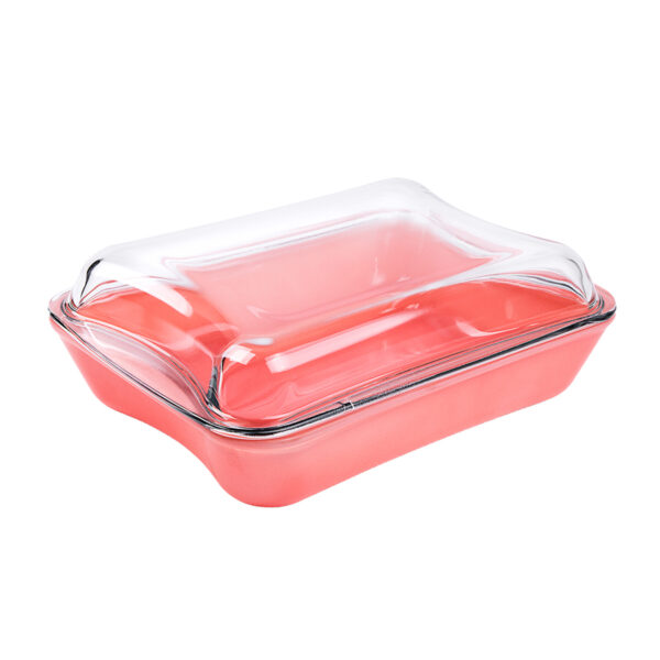 تابه مستطیل شیشه ای 31*23 سانتیمتر 2.5 لیتر صورتی کوکینگ پلی اف کالرز 005102025