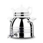 سماور رو اجاقی شیر دار 1.0 + 5.0 لیتر استیل براق رابی آستارا کرکماز 012