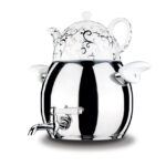 سماور رو اجاقی شیر دار 1.0 + 4.0 لیتر استیل براق ماکسیما دایموند کرکماز 020