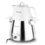 سماور رو اجاقی شیر دار 1.0 + 3.0 لیتر استیل مات استا تیتانیوم کرکماز 041