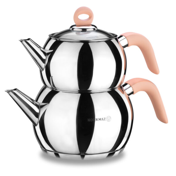 کتری قوری 1.1+2.0 لیتر استیل فلامینگو کرکماز 059 - تصویر 1