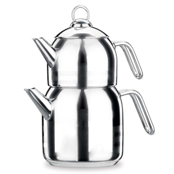 کتری قوری 1.3+3.0 لیتر استیل مگا کرکماز 091-01 - تصویر 1