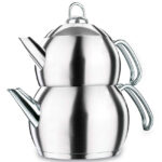 کتری قوری 1.1+2.0 لیتر استیل تامبیک مات کرکماز 104-01