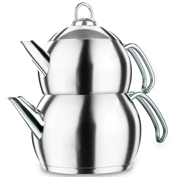 کتری قوری 1.1+2.0 لیتر استیل تامبیک مات کرکماز 104-01 - تصویر 1