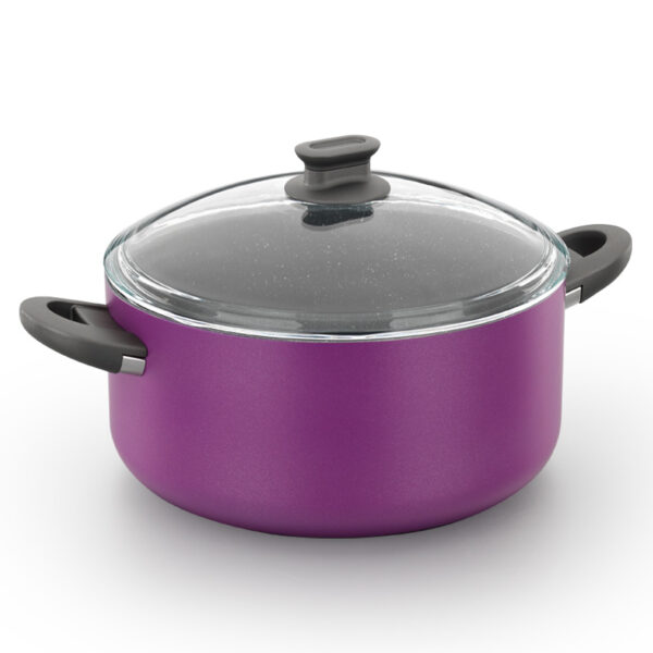 قابلمه گرانیت 28 سانتیمتر 8.5 لیتر بنفش لینا کرکماز 1106 - تصویر 1