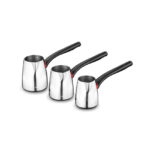 سرویس قهوه جوش 3 پارچه 2+3+4 فنجان استیل گستو کرکماز 1213