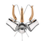 سرویس قهوه جوش 4 پارچه 3+4+5 فنجان استیل درا کرکماز 1225