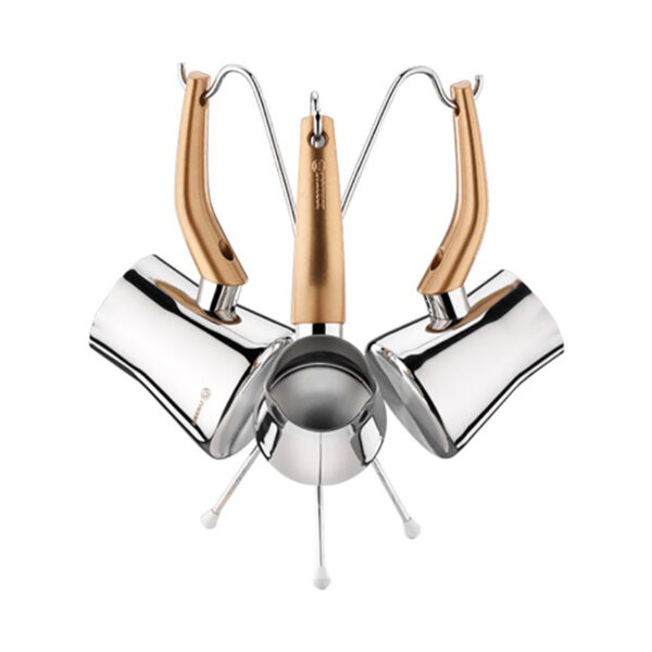 سرویس قهوه جوش 4 پارچه 3+4+5 فنجان استیل درا کرکماز 1225 - تصویر 1