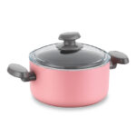 قابلمه گرانیت 2 پارچه 20 سانتی متر 3.0 لیتر صورتی میا مانولیا کرکماز 1303