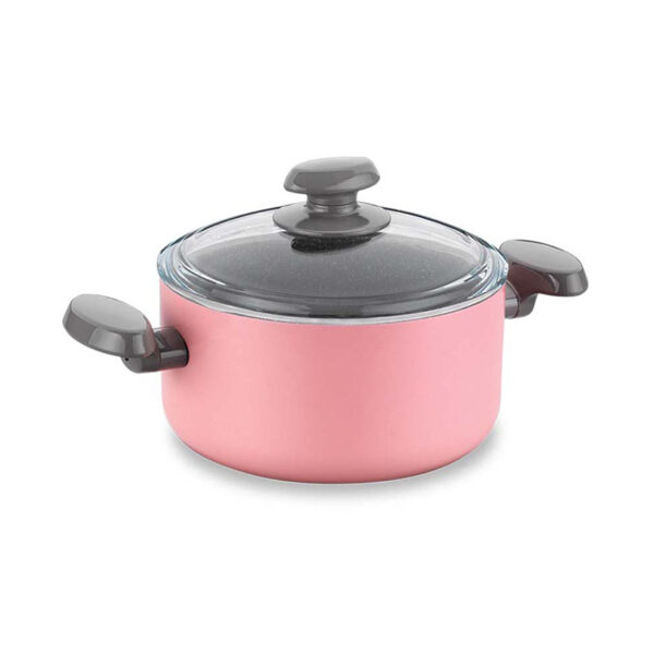 قابلمه گرانیت 2 پارچه 24 سانتیمتر 5.0 لیتر صورتی میا مانولیا کرکماز 1305 - تصویر 1