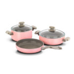 سرویس قابلمه 5 پارچه صورتی میا مانولیا کرکماز 1330