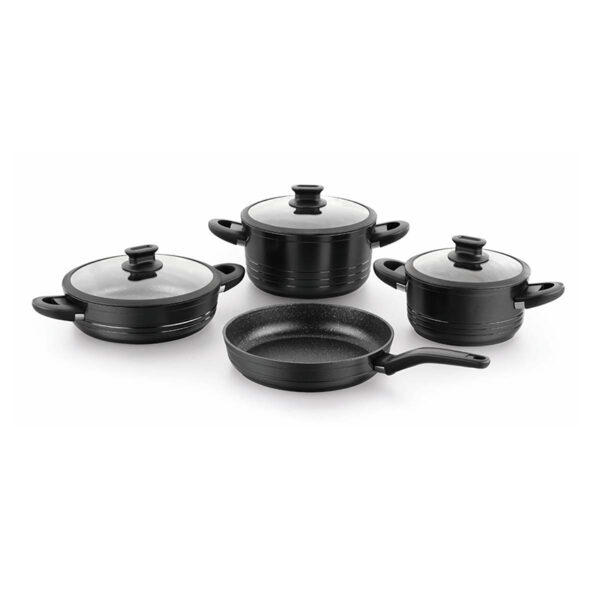 سرویس قابلمه گرانیت 7 پارچه مشکی لینا کرکماز 1359 - تصویر 1