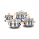 سرویس قابلمه 6 پارچه استیل براق فلامینگو کرکماز 1629