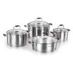 سرویس قابلمه 8 پارچه استیل براق فلورا کرکماز 1979-3