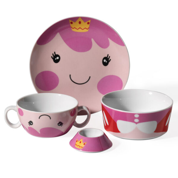 سرويس چيني كودك 4 پارچه صورتی بامبینو کرکماز 731 - تصویر 1