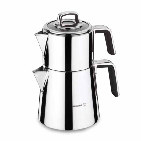 کتری قوری 1.1 + 2.0  لیتر استیل ورتکس کرکماز 081