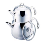 کتری قوری 0.7+1.5 لیتر استیل پرویتا کرکماز 101