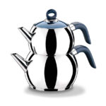 كتری قوری 1.1+2.0 لیتر استیل براق ماویش کرکماز 102