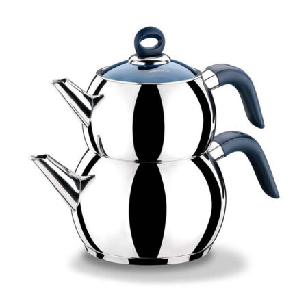 كتری قوری 1.1+2.0 لیتر استیل براق ماویش کرکماز 102