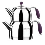 کتری قوری 1.1+2.0 لیتر استیل فلورا کرکماز 119-03