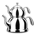 کتری و قوری 0.9+2.0 لیتر استیل براق پروشف کرکماز 190