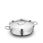 قابلمه کوتاه 26*8.0 سانتیمتر 4.2 لیتر استیل مات آلفا کرکماز 1024