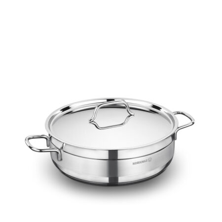 قابلمه کوتاه 26*8.0 سانتیمتر 4.2 لیتر استیل مات آلفا کرکماز 1024