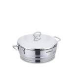 قابلمه کوتاه 24*8.0 سانتیمتر 3.6 لیتر استیل براق آسترا کرکماز 1904