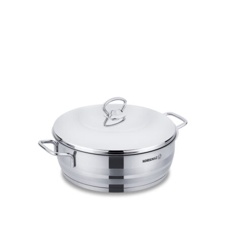 قابلمه کوتاه 24*8.0 سانتیمتر 3.6 لیتر استیل براق آسترا کرکماز 1904