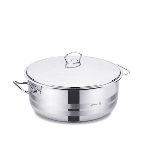 قابلمه کوتاه 36*16.0 سانتیمتر 15.0 لیتر استیل براق مگا کرکماز 1945