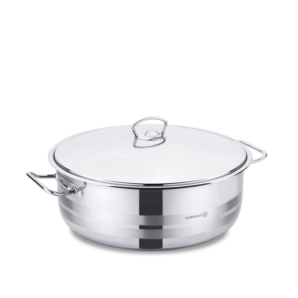 قابلمه کوتاه 36*10.0 سانتیمتر 10.0 لیتر استیل براق مگا کرکماز 1956