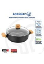 قابلمه کوتاه 28*7.5 سانتیمتر 4.0 لیتر مشکی مونتانا کرکماز 1245 - تصویر 2