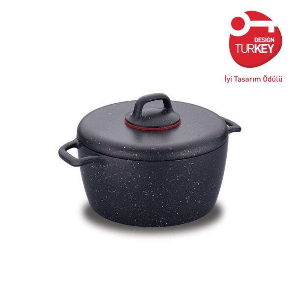 قابلمه نچسب 24*12 سانتیمتر 5.0 لیتر مشکی گستو پلاس کرکماز 1352 - تصویر 1