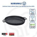 تابه بیضی دودسته نچسب 35*25 سانتیمتر مشکی گستو پلاس کرکماز 1374 - تصویر 2