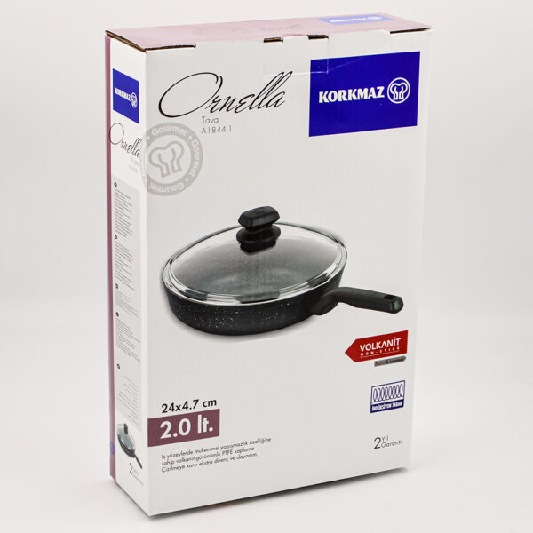 تابه درب دار اورنلا 24*4.7 سانتیمتر 2.0 لیتر مشکی کرکماز 1844-1 - تصویر 2