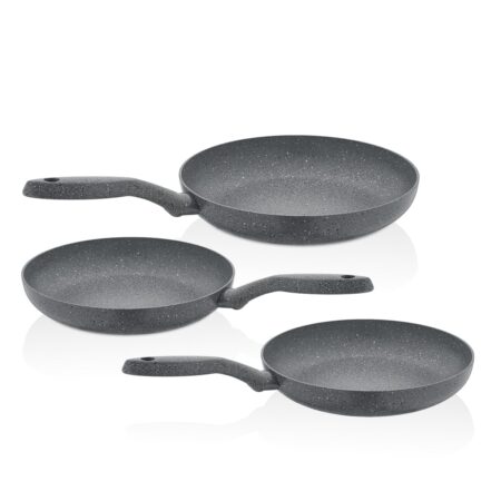 سرویس تابه 26 / 28 / 30 سانتیمتر 2.0 / 2.5 / 3.0 / لیتر 3 پارچه طوسی میا گرانیت کرکماز 2614