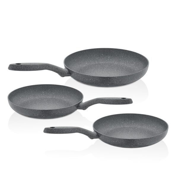 سرویس تابه 26 / 28 / 30 سانتیمتر 2.0 / 2.5 / 3.0 / لیتر 3 پارچه طوسی میا گرانیت کرکماز 2614 - تصویر 1