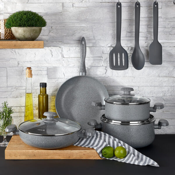 قابلمه 24*11 سانتیمتر 4.7 لیتر طوسی میا گرانیت کرکماز 2804 - تصویر 2