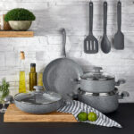 قابلمه گرانیت 13.5*30 سانتیمتر 9.0 لیتر طوسی میا کرکماز 2807 - تصویر 2