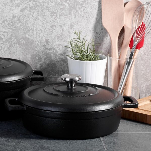 قابلمه کوتاه گریل چدنی 26*7 سانتیمتر مشکی کاستا کرکماز 2849 - تصویر 2