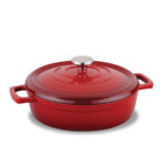 قابلمه کوتاه گریل چدنی 26*7 سانتیمتر قرمز کاستا کرکماز 2849-1