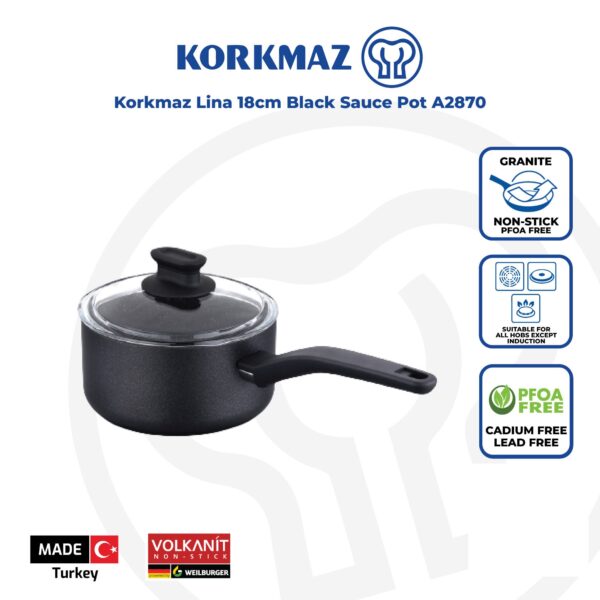 روغن داغ کن 18*9.0 سانتیمتر 2.0 لیتر مشکی لینا کرکماز 2870 - تصویر 2