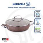 قابلمه کوتاه 28*6.5 سانتیمتر 3.6 لیتر قهوه ای برونی کرکماز 2910 - تصویر 3