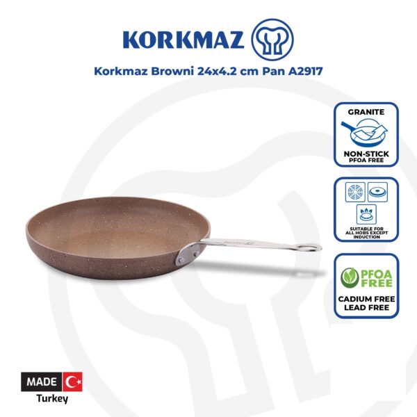 تابه 24*4.2 سانتیمتر 1.5 لیتر قهوه ای برونی کرکماز 2917 - تصویر 2