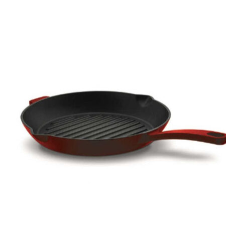 تابه گریل گرد چدنی 20*20 سانتیمتر قرمز کاستا کرکماز 2935-1