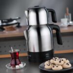 چای ساز اتوماتیک برقی 1600 وات 0.9 + 1.8 لیتر مشکی دمکولیک کرکماز 359