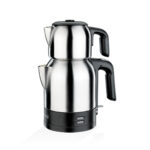 چای ساز اتوماتیک برقی 1600 وات 0.9 + 1.8 لیتر استیل مات دمکولیک کرکماز 359-06