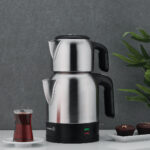 چای ساز اتوماتیک برقی 1600 وات 0.9 + 1.8 لیتر استیل مات دمکولیک کرکماز 359-06