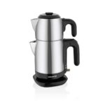 چای ساز اتوماتیک برقی 1600 وات 1.1 + 1.6 لیتر استیل مات دمتز کرکماز 369-13