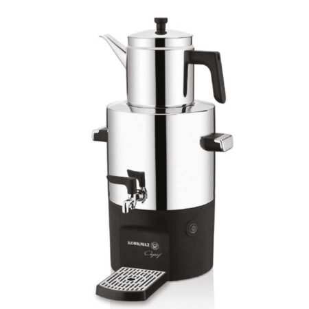 سماور برقی 2000 وات 2.0 + 5.0 لیتر استیل براق چای شف کرکماز 841-01